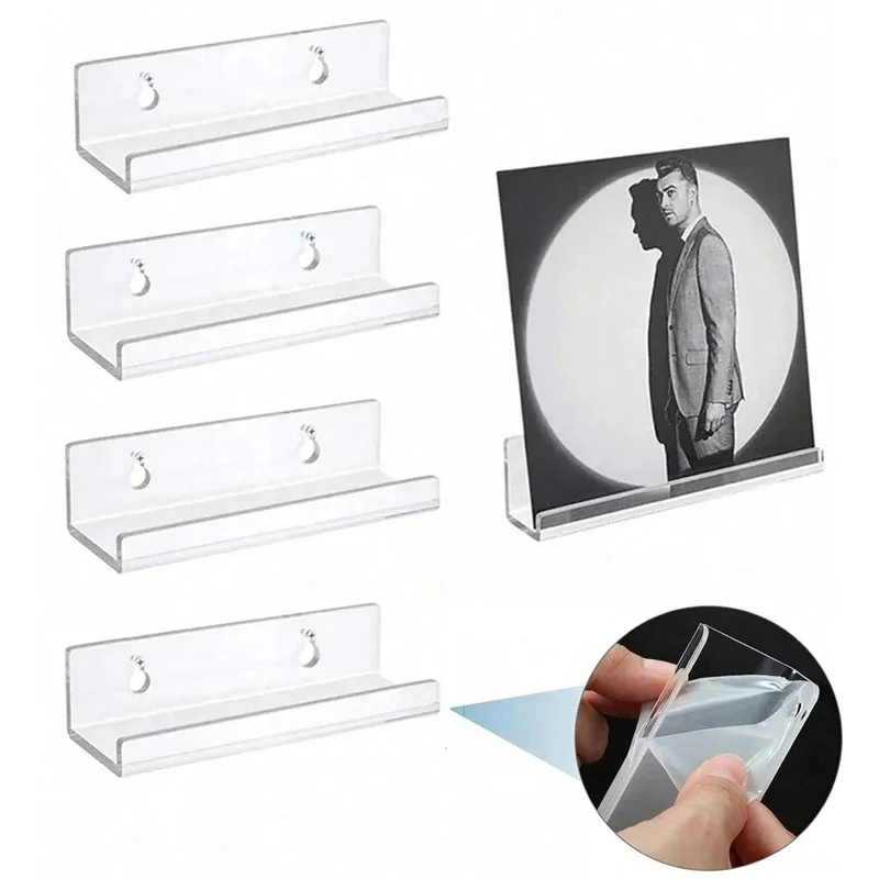 2/4/6/8 Stuks Helder Vinyl Record Plank Muurbevestiging Houder Muur Acryl Album Record houder Weergave Uw Dagelijkse LP Voor Home Decor - afbeelding 2