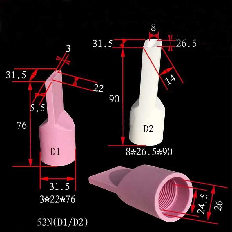 Tig  Nozzle Ceramic  Cup Gas Lens Collet   For Wp17/18/26 Torch  Flat Shape  Welding