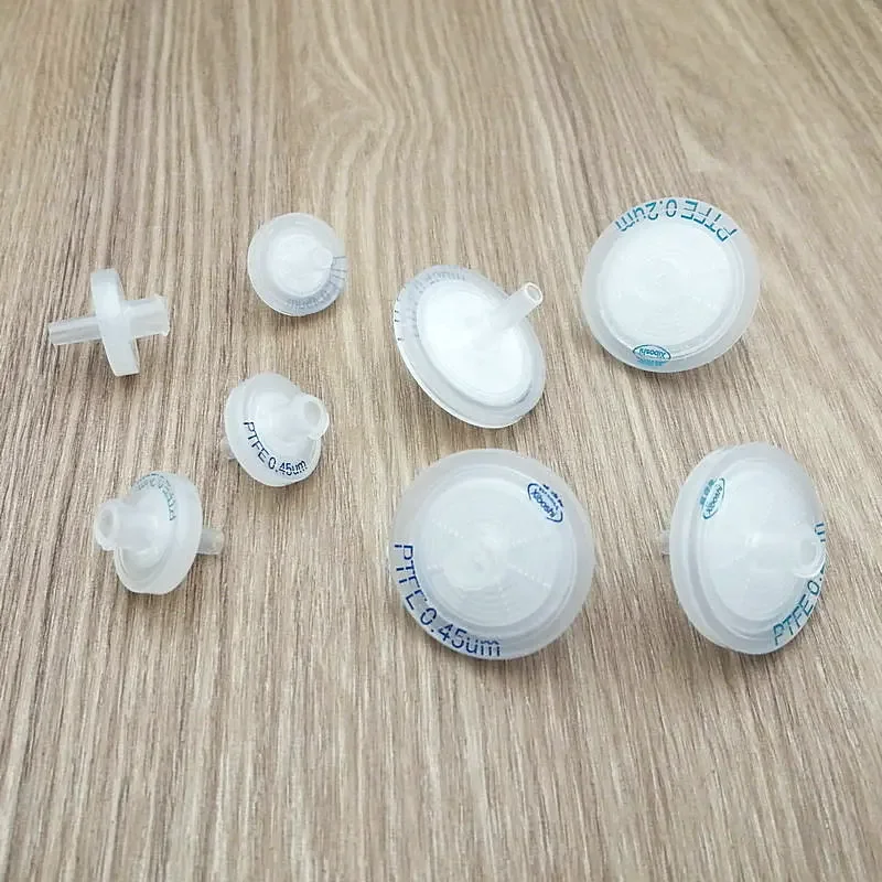 20 sztuk/partia 13mm 25mm jednorazowy mikrofiltr próbkowy z hydrofobową membraną PTFE 0,2/0,45um laboratorium chromatografia cieczowa (HPLC) — zdjęcie produktu 7