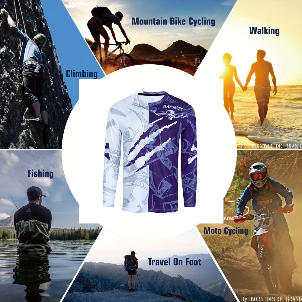

Men's Motorcycle Bike Riding Top Skull Ghost Claw Riding Quick-Drying Breathable Long-Sleeved Matocross Lersev Cycling Shirt