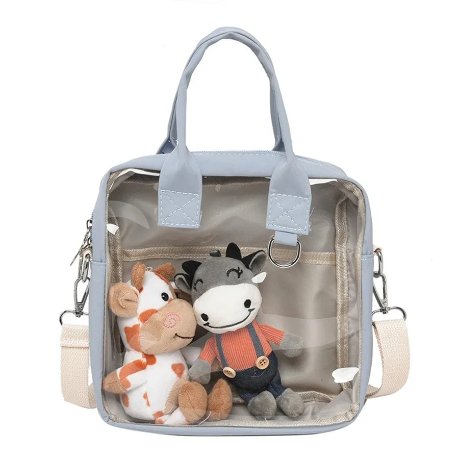 Przezroczysty PVC Nylon torba na ramię kobiety 2021 Design luksusowa torebka galaretka mała torba kwadratowa kobiece przezroczyste torby kurierskie typu Crossbody — zdjęcie 2