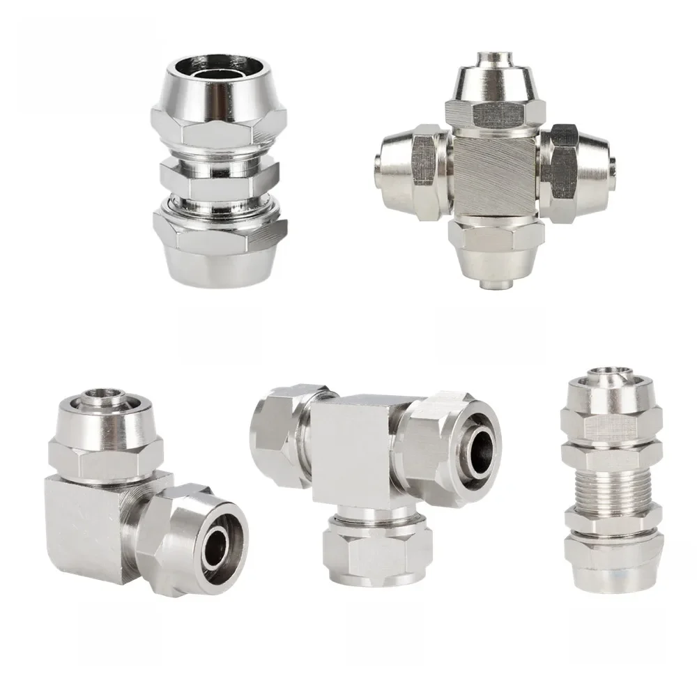 Connecteur rapide d'air pneumatique en Nickel plaqué cuivre pour Tube de tuyau OD 4MM 6 8 10 12 14 16MM, connexion à Joint rapide KPV KPE PM PZA