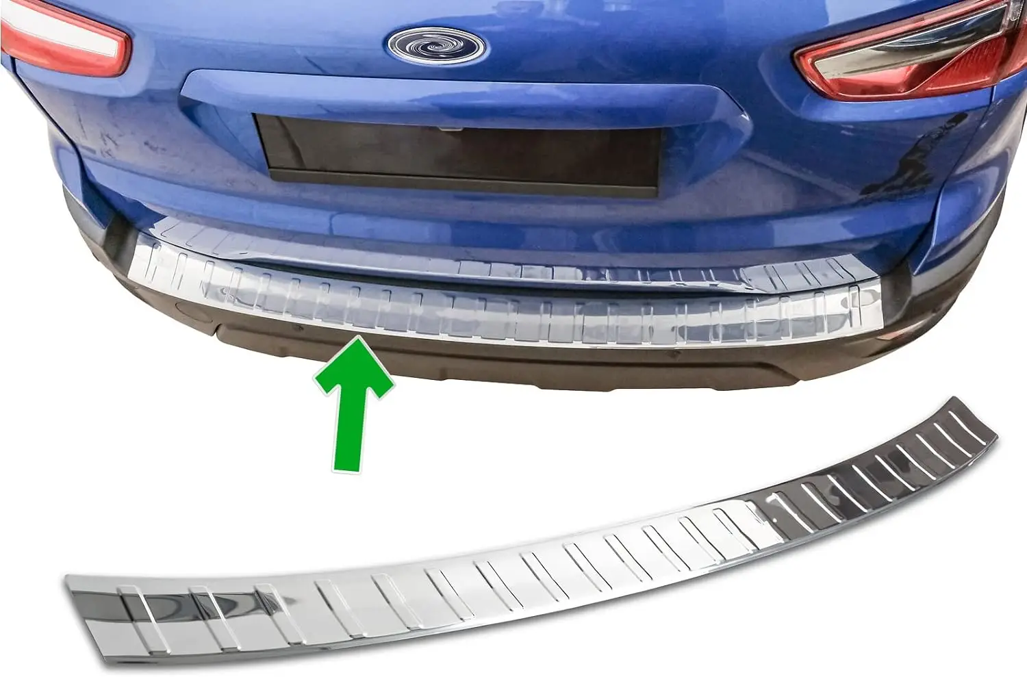 Protecteur de pare-chocs arrière pour Ford ECOSPORT II, à partir de 2017, protection en acier inoxydable chromé pour bord de coffre de chargement