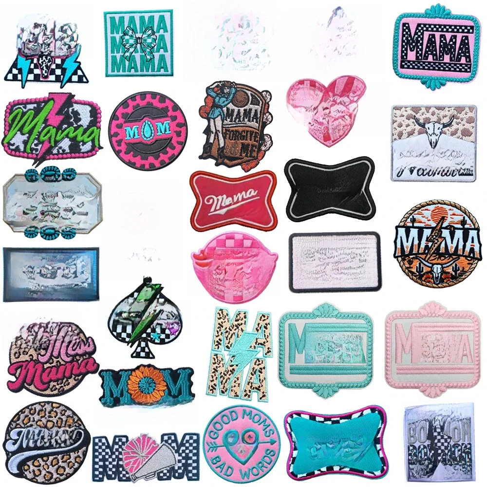 MAMA-Autocollant d'insigne d'emblème de vêtements, autocollant de broderie brodé, patchs thermocollants, accessoires vestisens