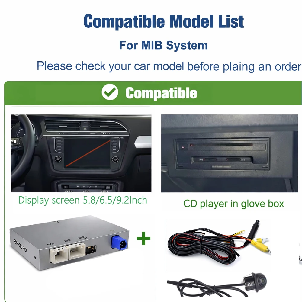 REEIIO Draadloze Android Auto Carplay Module Box voor Skoda Octavia Polo Golf 7 Passat Arteon Scirocco T-Cross Tiguan MIB MIB2