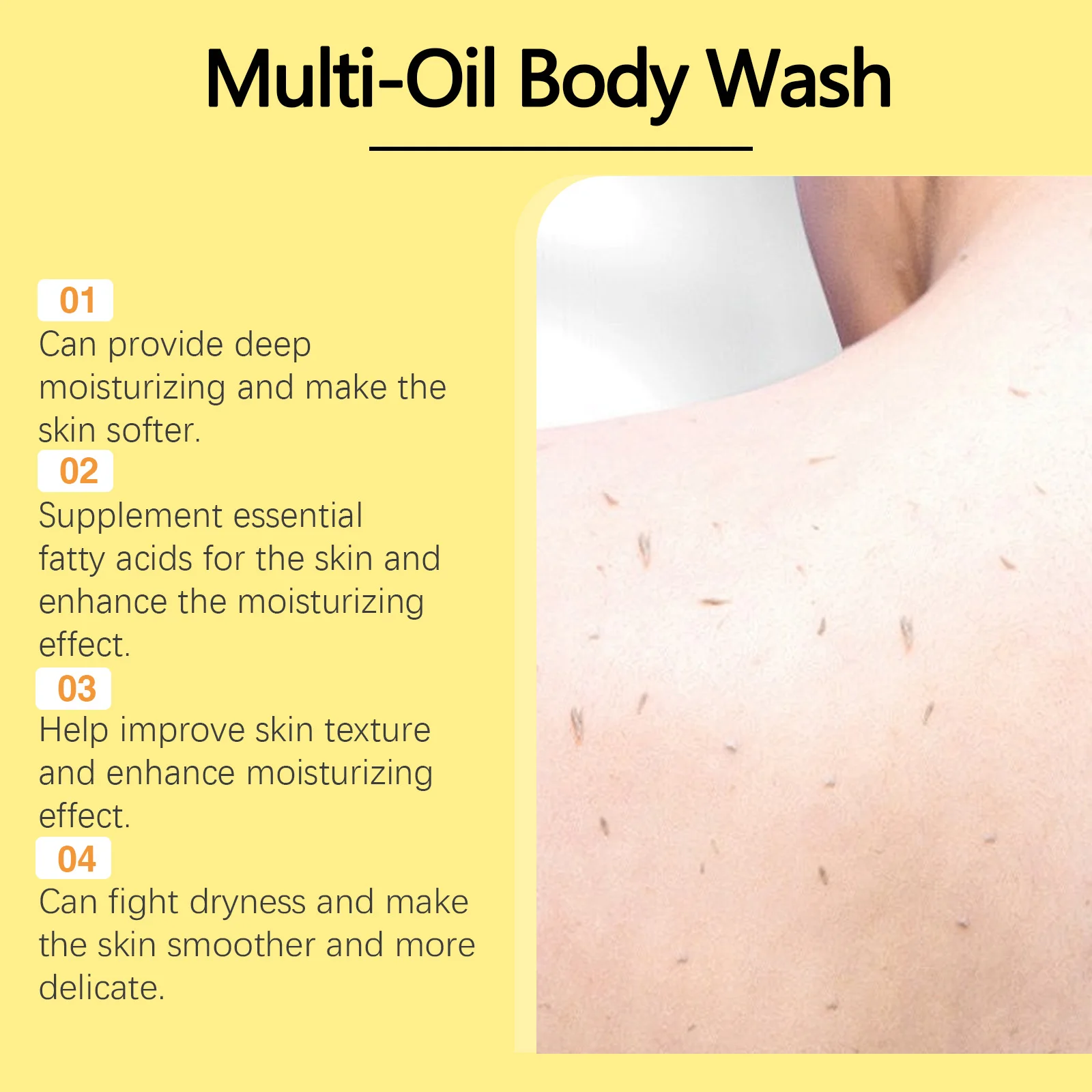 Viareline Shampoo per il corpo Idratante delicato Nessun stretto Rimuovi la pelle morta Pulizia Body Dirts Shampoo per il corpo levigante e ammorbidente