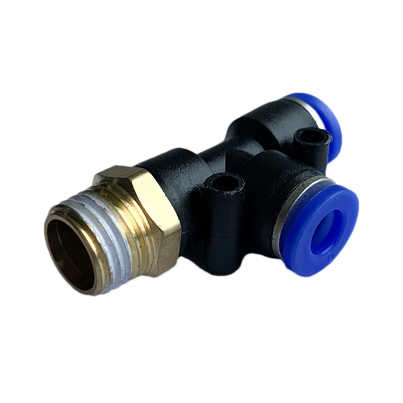 Złączki pneumatyczne PD 4mm do 12mm rura węża 1/4 "1/8" 3/8 "1/2" BSP gwint męski T kształt trójnik złącze powietrza łącznik rurowy