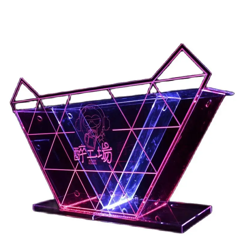 2024 Acrylic Led Dj Booth Bar Table Mixer Controller Sounds  System Equipment Sound Box Bass Speakers Laser Light DJ Table Disco