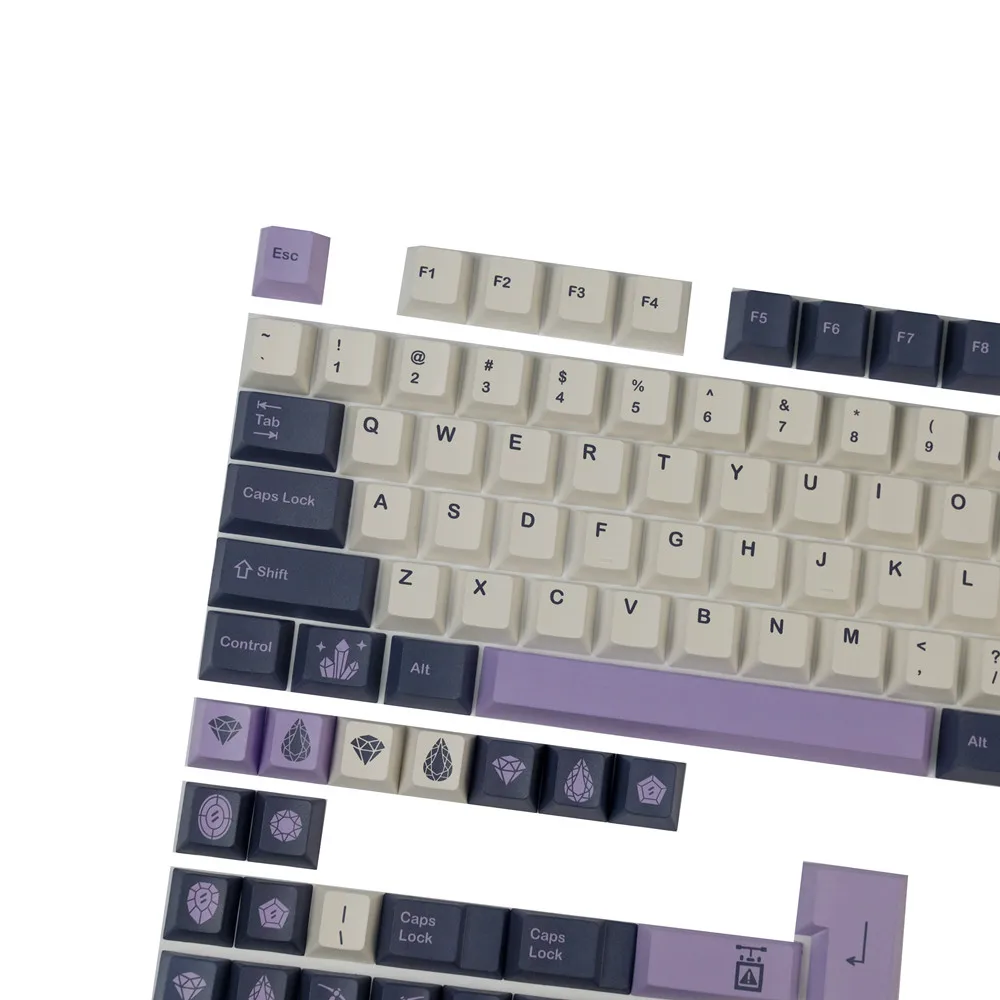 GMK Amethyst Keycaps, 138 Keys PBT Keycaps Cherry Profile DYE-SUB Personalized GMK Keycaps For Mechanical Keyboard