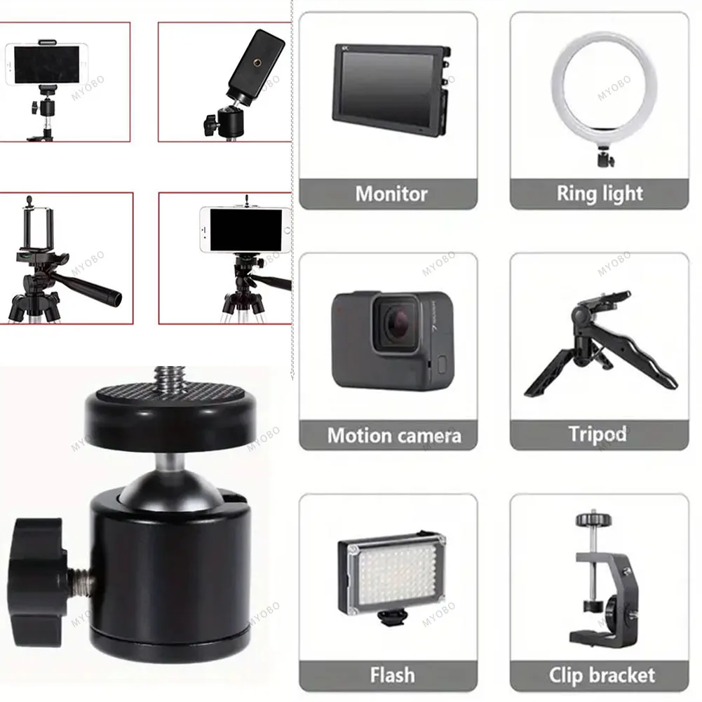 Zapata caliente 1/4 montaje en trípode adaptador de cabezal de cámara teléfono inteligente luz de vídeo LED soporte de Flash para micrófono DSLR