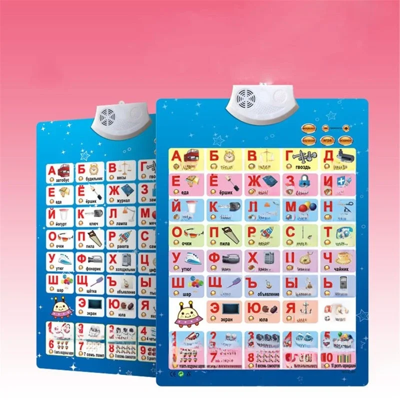 Affiche parlante de l'alphabet de musique russe, jouets éducatifs pour enfants, affiche électronique ABC, tableau phonétique éducatif, jouet pour bébé, nouvelle collection