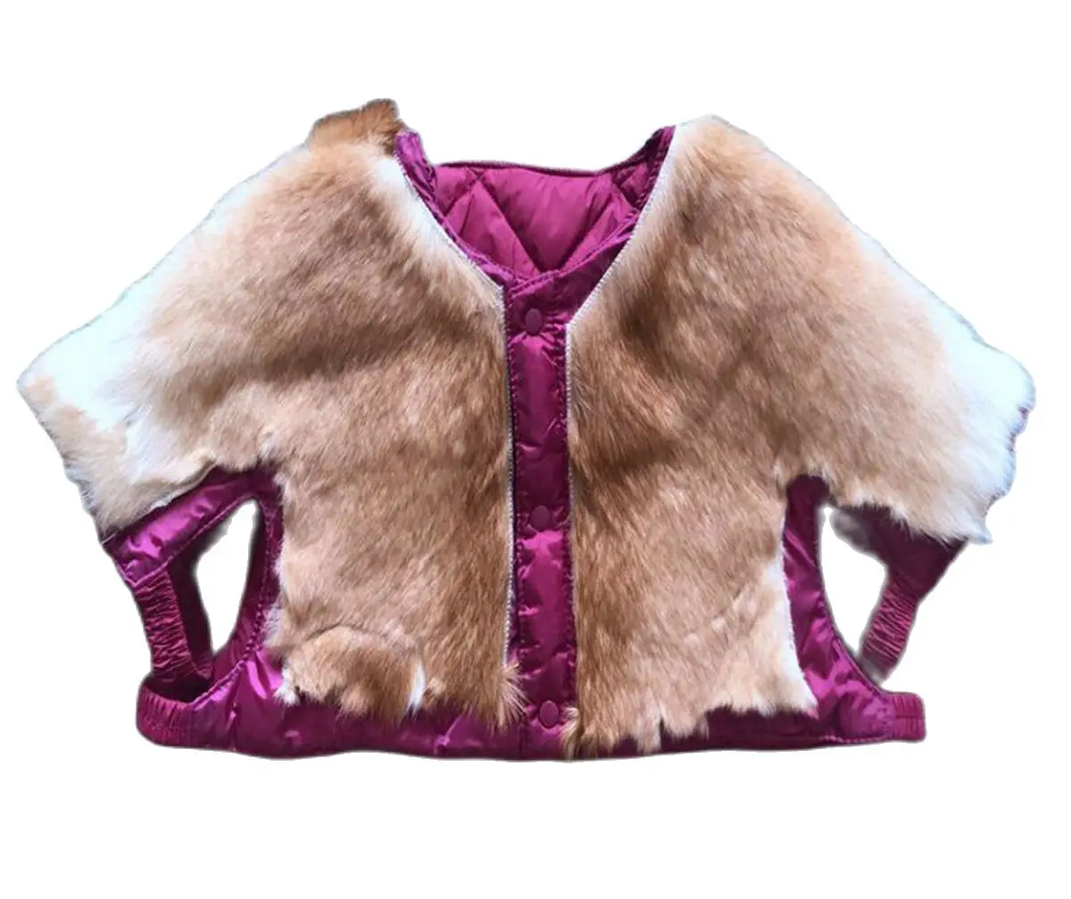 

animal fur shoulder jacket leather waistcoat fur One-piece neck guard elderly thickening warm sleeping men and women winter