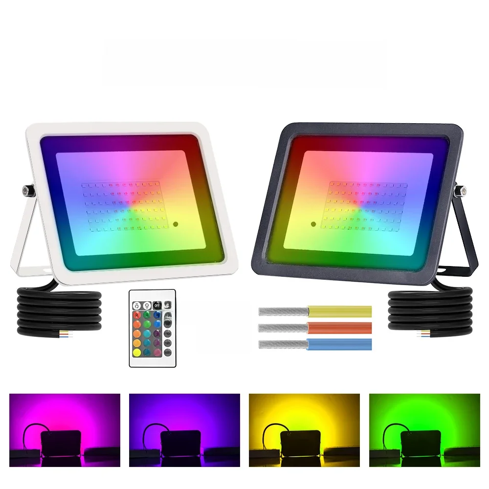 Led RGB Schijnwerper 20W 30W 50W 100W IP68 Outdoor Schijnwerper spotlight AC 220 V/110 V Reflector Projector Lamp Tuin RGB Verlichting - afbeelding 2