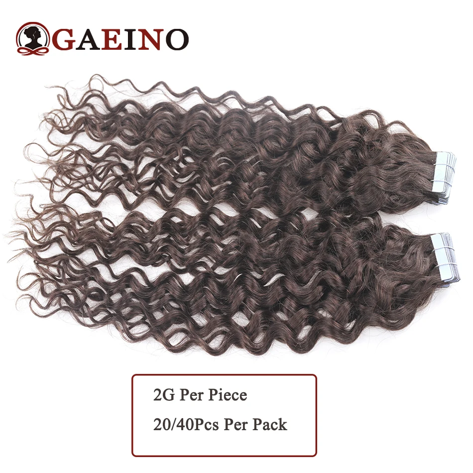 Cinta en extensiones de cabello humano ondulado, cinta de cabello rizado Remy, 100% cabello Remy Real, 2,5 g/pc, extensiones de cabello para salón