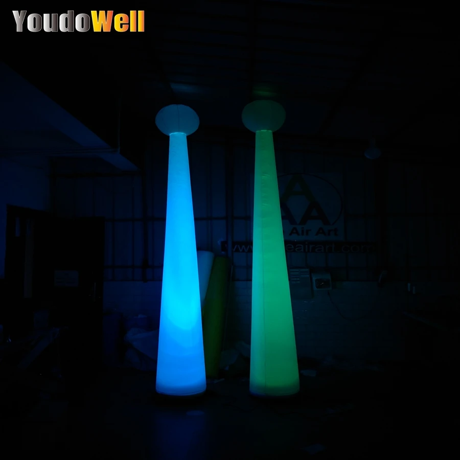 

2 pcs 3m H Led Decoration Inflatable Magic Wand Cone Star The Balloon Standing Stage Stadium Marquee Decoration