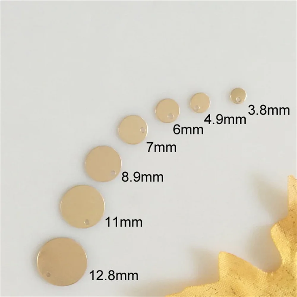 

14K Gold Filled Round Blank Disc Charms Gold Filled Circle Tag for Engraving 1/20 14K