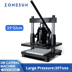 ZONESUN 20Tons Hydraulic press machine die cutting  330x220mm Cutting Size Leather Blade larger press