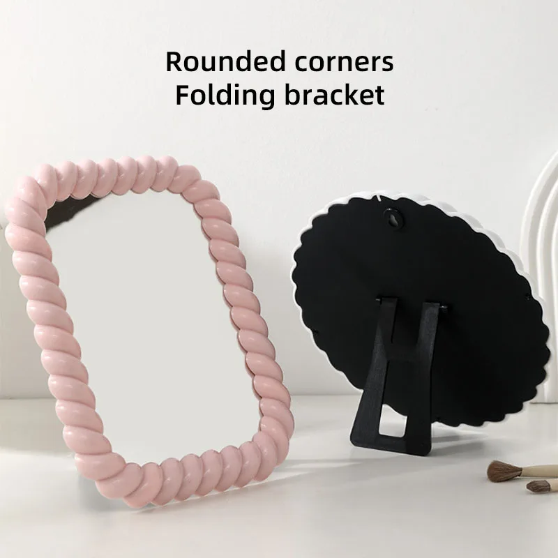 Espelho de maquiagem estilo creme de plástico espelho de mesa espelho móvel hd espelho de vestir portátil espelho de beleza