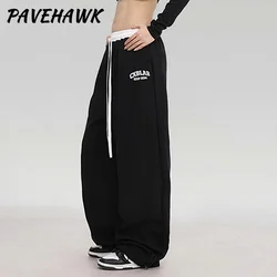 Women Y2K Wide Leg Pant Streetwear Hip Hop Dance Casual Drawstring Sweatpants Pockets Loose Sports Classic Baggy Track Pants