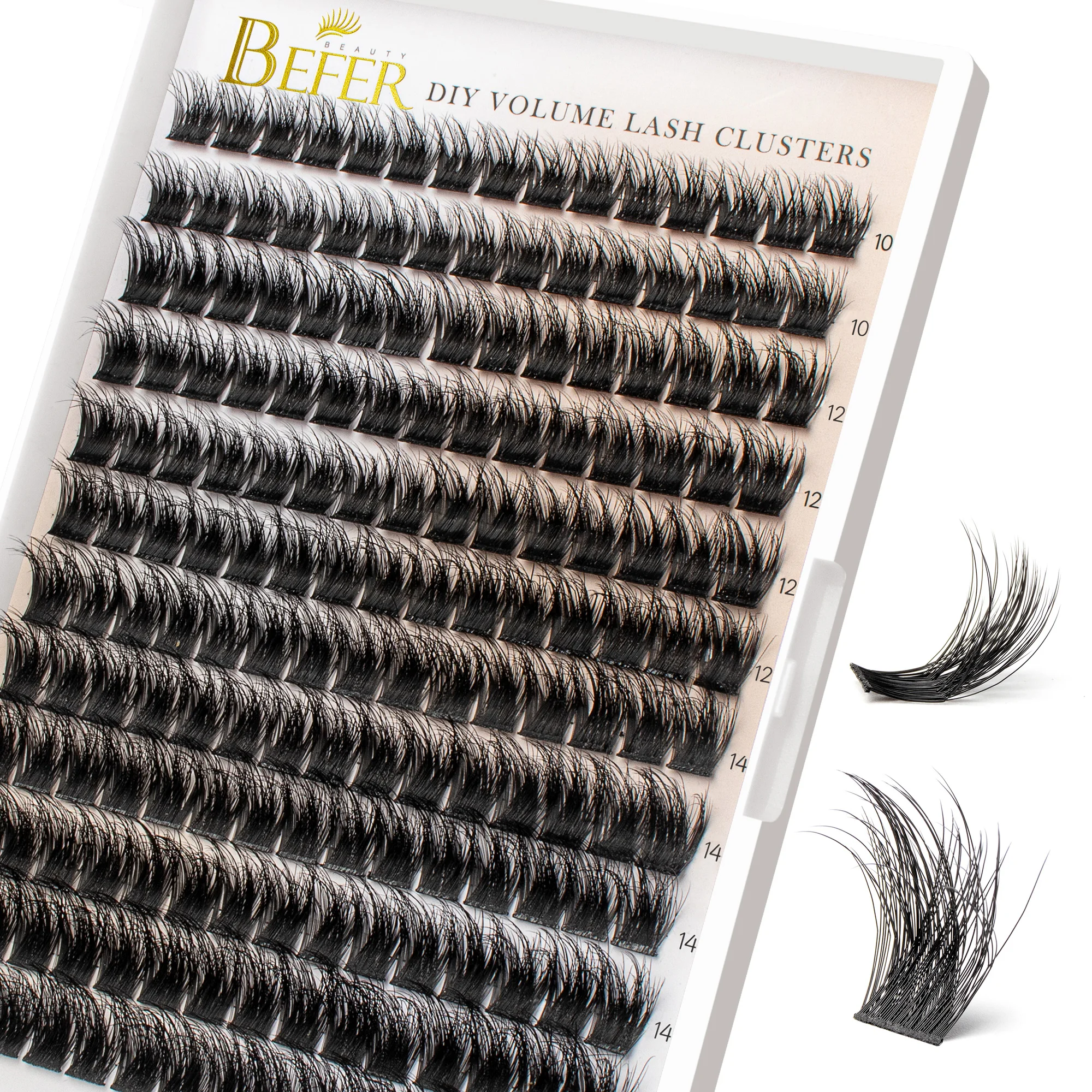 Befer DIY Wimpern-Cluster Flauschige Künstliche Wimpern D-Curl Volumen-Cluster Wimpernverlängerung Weiche Einzelwimpern Lieferant Make-up – Detail 10