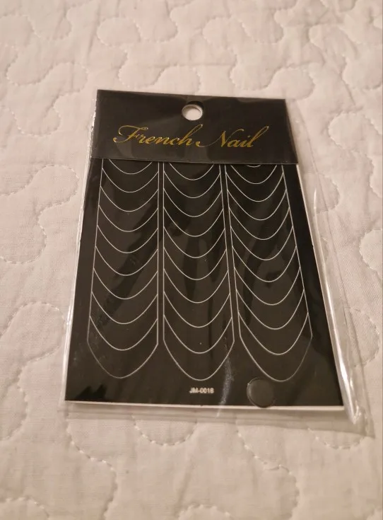1pcs Curved French Lines Nail Art Stencils Stickers V-shaped Pattern Classic French Nail Decals Drawing Line Aid Nail Sticker To photo review