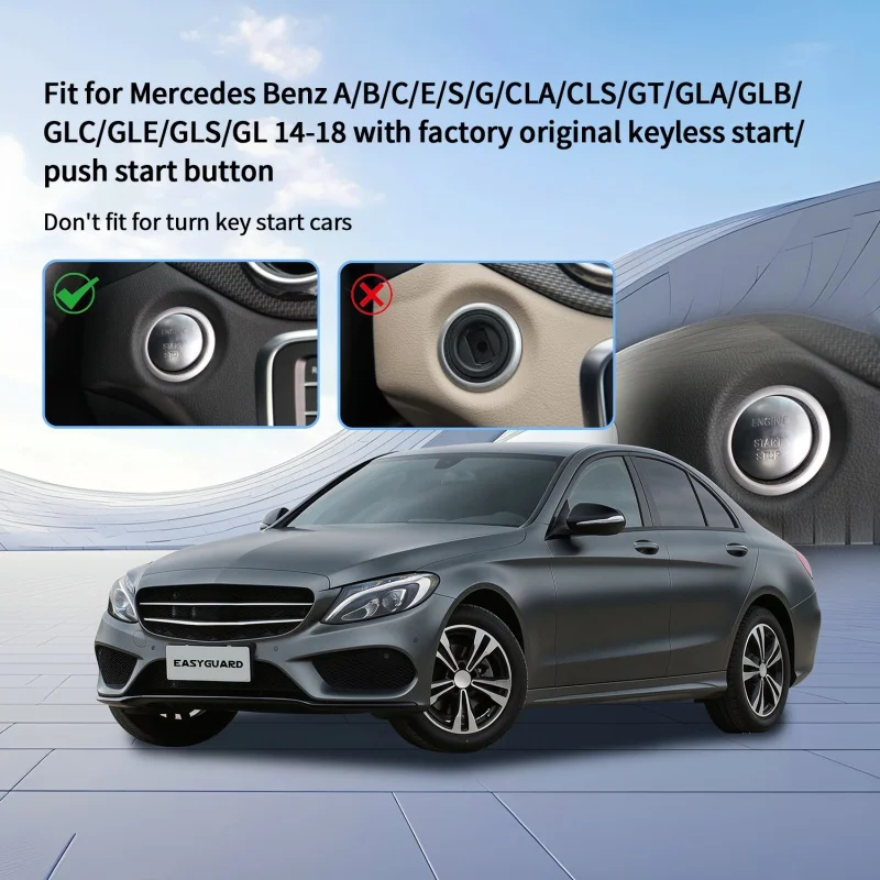 EASYGUARD Plug play Smart Key Keyless Entry For Mercedes Benz A/B/C/E/S/G/CLA/CLS/GT/GLA/GLB/GLC/GLE/GLS/GL 14-18 Keyles Start