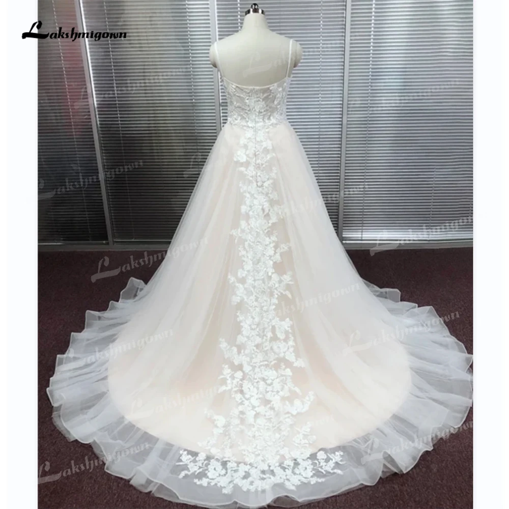 Luxury Boho Wedding Dress Applique Generous A Line 2022 Robe Longue Tulle Wedding Gowns Vestidos Noivas