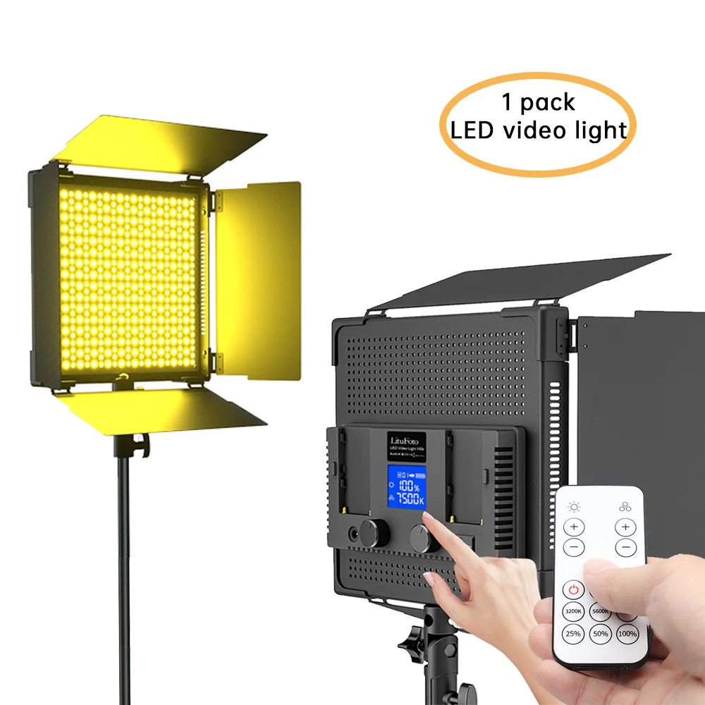 LituFoto F50 LED Video Panel light 50W 7500K bi-color Photography Light 2.4G Remote Control for LiveStream Youtube interview