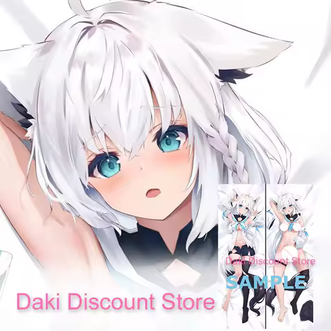 Dakimakura Shirakami Fubuki Vtuber Anime Double Sided Print Life Size Body Pillow Cover Pillowcase