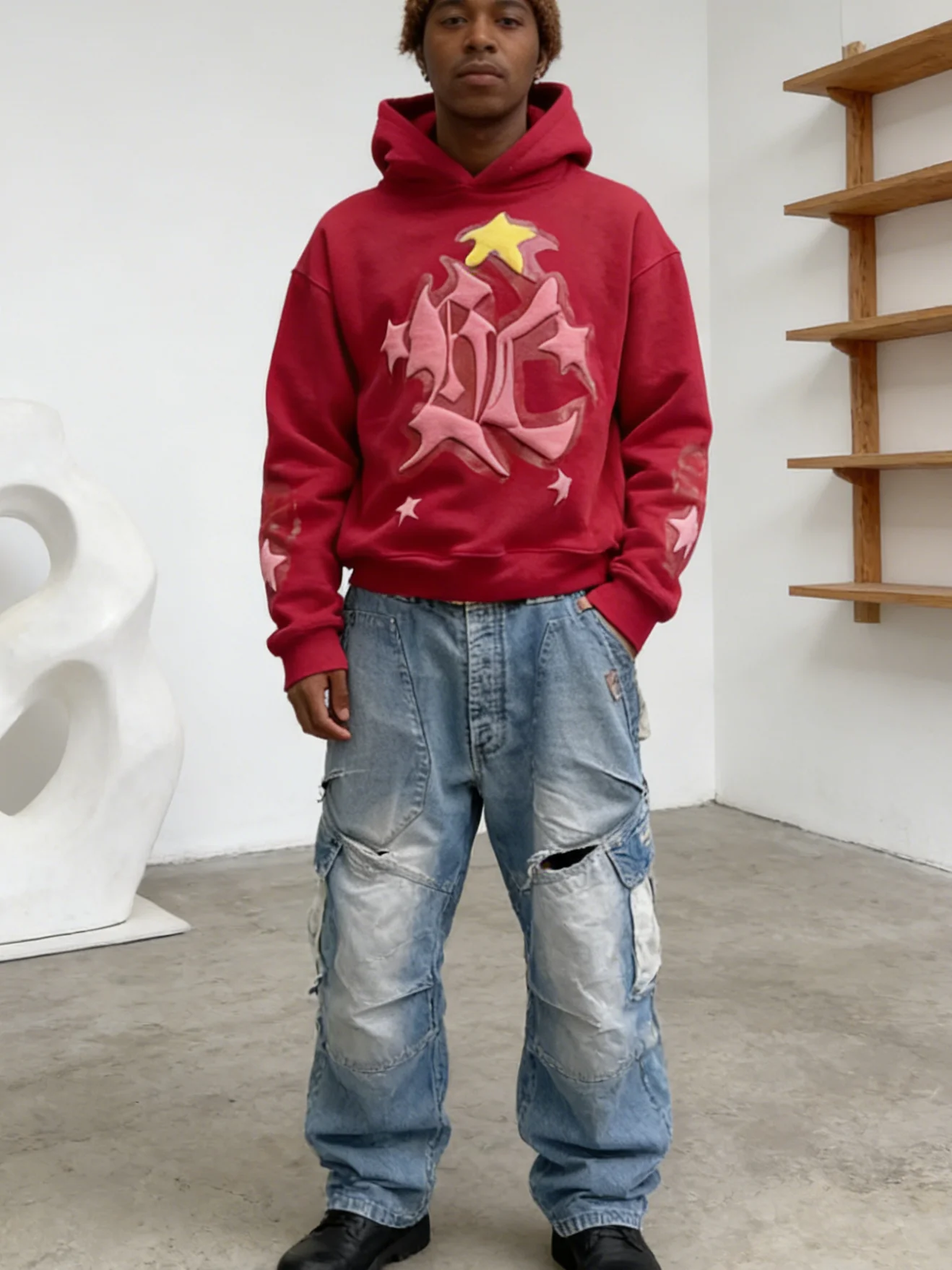 

Мужская толстовка на молнии с капюшоном в стиле хип-хоп High Street, свободного кроя, с принтом