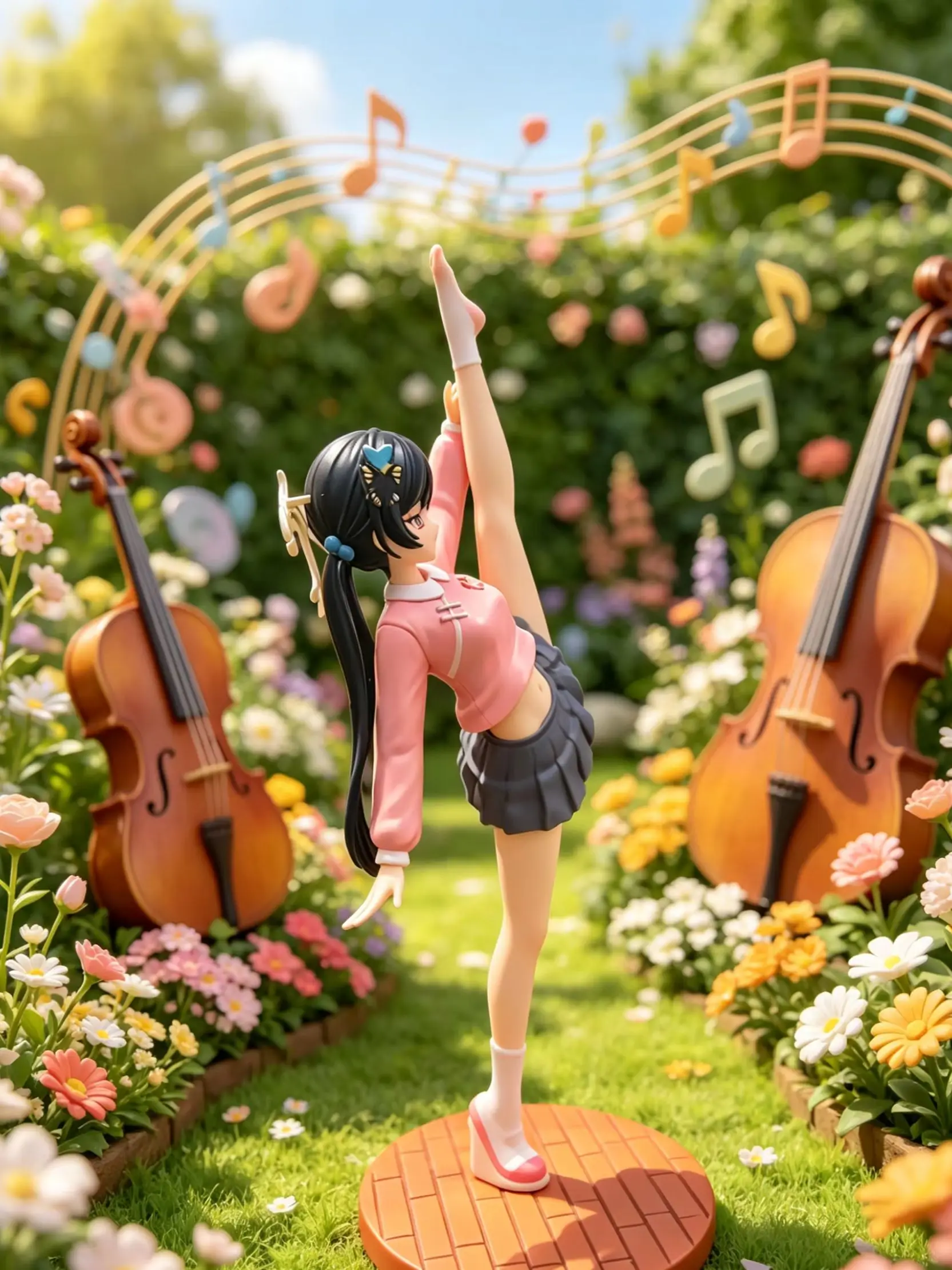 Leg-lifting Princess Peripheral figurine model table decoration, birthday gift, trendy toy scene decoration, car decoration view 3