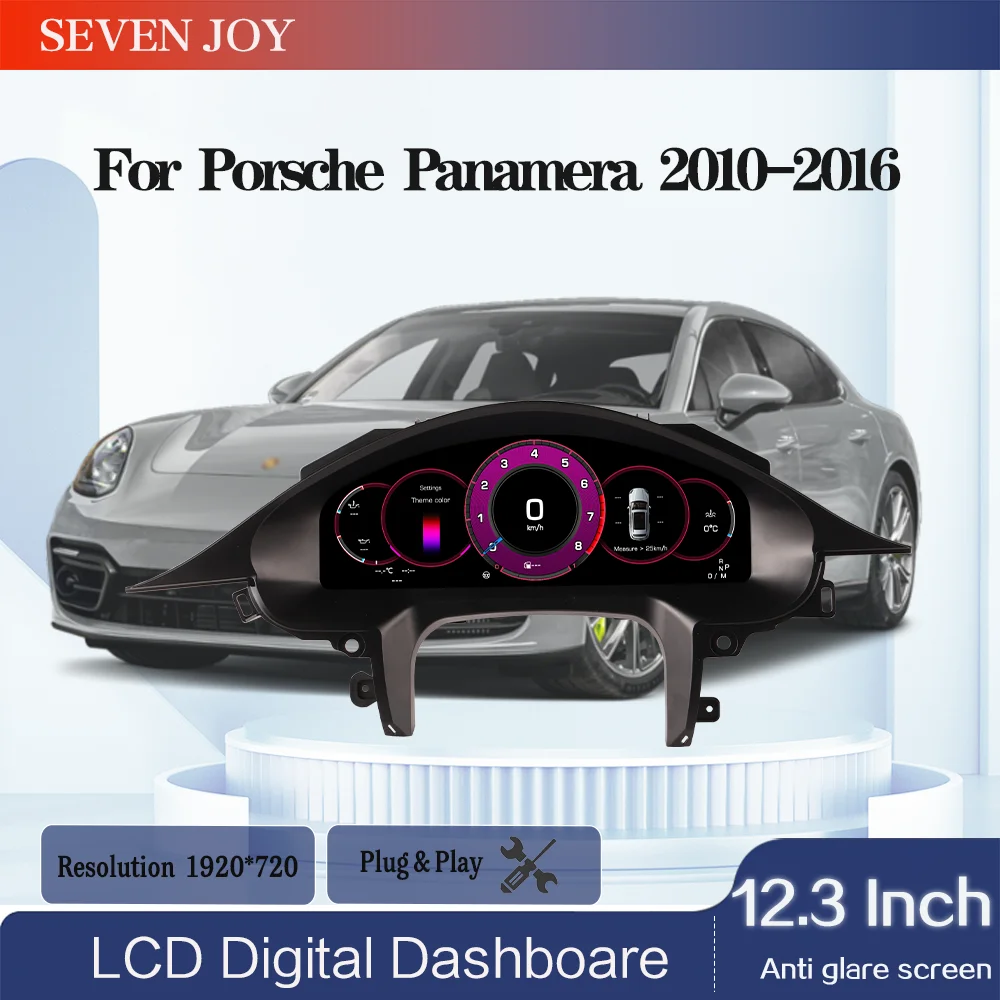 Panel Instrumen Digital Layar HD 12,3'' untuk Porsche Panamera 2010-2016 Speedometer Dashboard