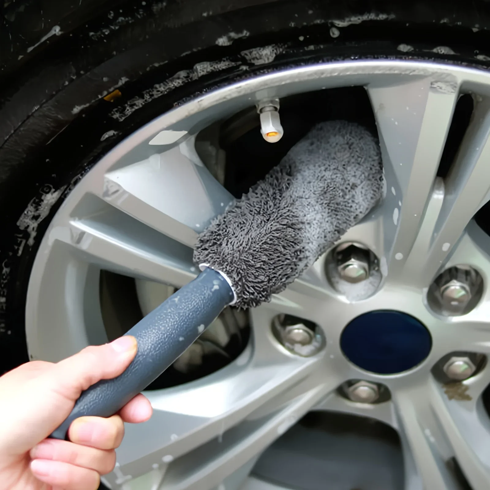 Mikrofaser-Autoreifenbürste – effektiver Radnaben- und Felgenreiniger – perfekt für die Autowartung, Detaillierung und Reinigungsmittel