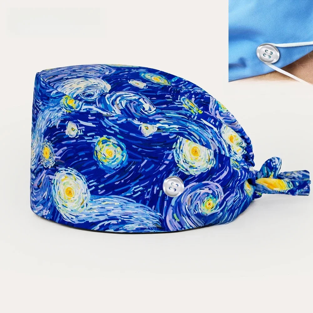 Chapeaux de gommage imprimés, casquette d'opérateur de laboratoire, agence de toilettage pour animaux de compagnie, casquettes de travail, esthéticienne, chapeaux de gommage, chapeau de laboratoire,