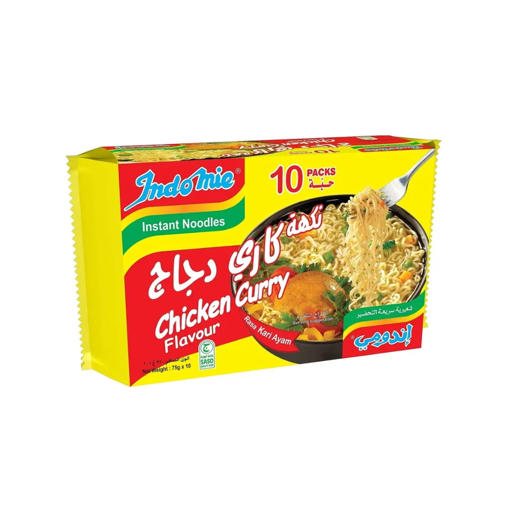 Fideos instantáneos Indomie, sabor pollo curry, 75 g × 10 piezas
