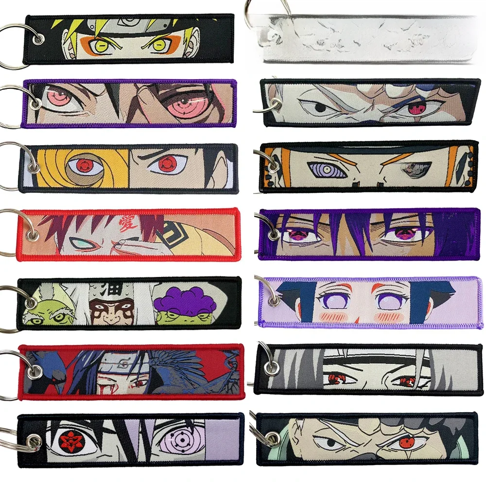 Porte-clés de dessin animé classique, accessoires de jeu d'anime, porte-clés pour motos et voitures, nouvelle étiquette de clé brodée