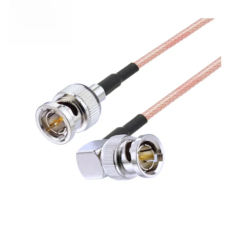 RG179 câble 75 Ohm BNC mâle à Angle droit vers BNC mâle connecteur adaptateur pour caméra vidéo SDI caméscope HD-SDI/3G-SDI/4K/8K