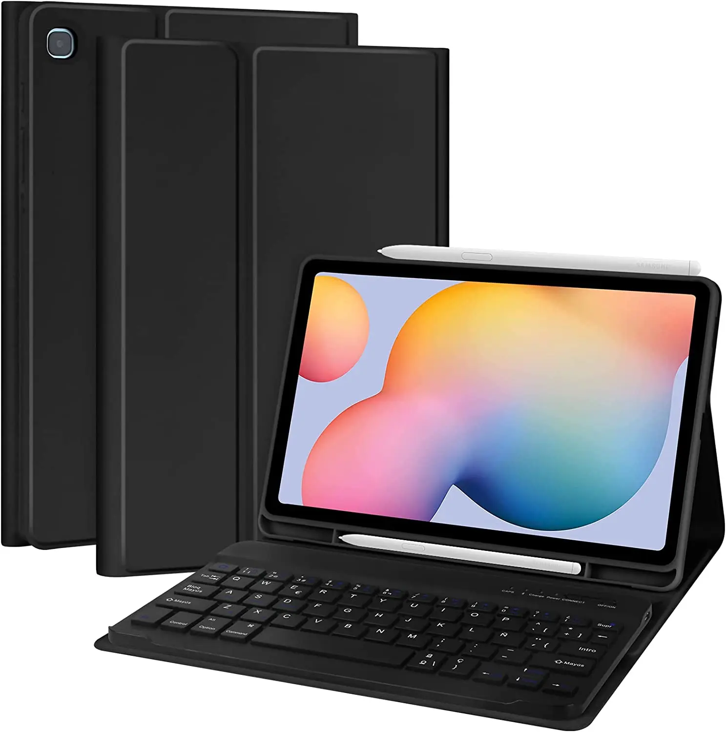 Samsung Galaxy Tab S6 Lite 10.4 2022/2020 (SM-P610/P613/P615/P619) keyboard case, wireless Bluetooth keyboard pen holder Spanish Ñ detachable, suspension