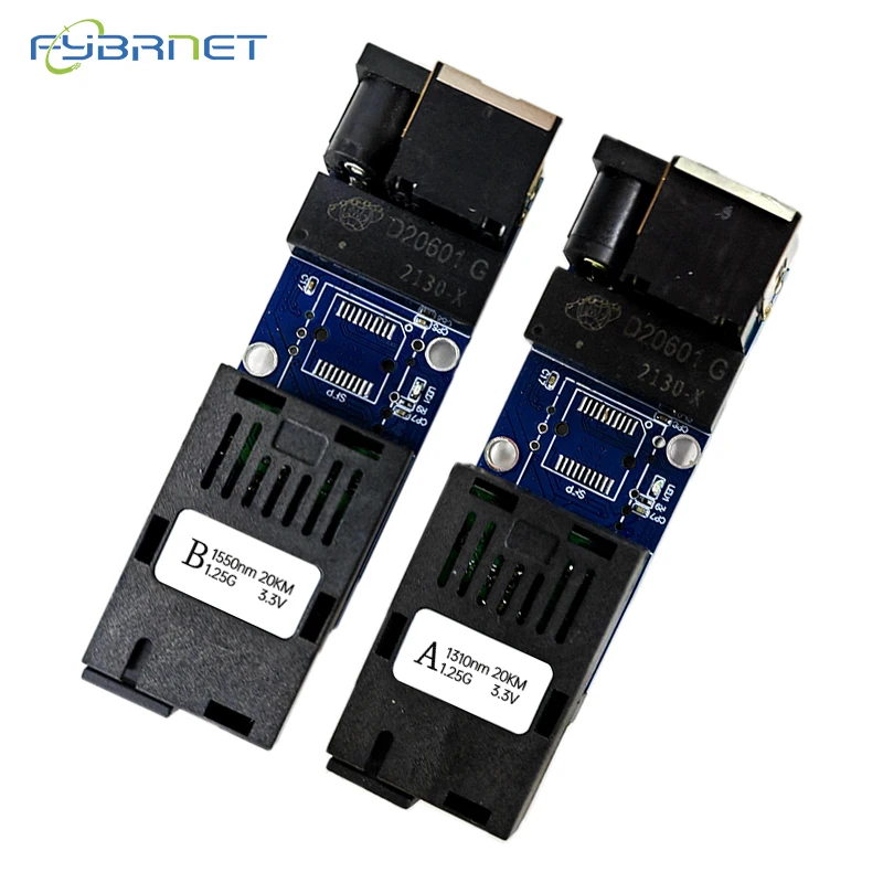 Imagem -03 - Mini sc Gigabit Fibra Media Converter Pcba Board Single Mode Simplex Interruptor de Fibra F1e 100 ou 1000m Pares