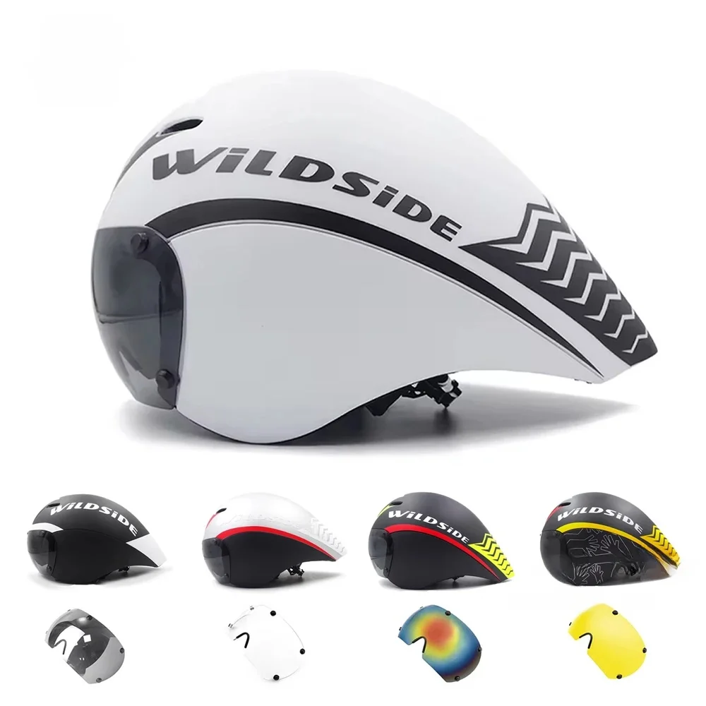 AliExpress wildside Wildside Aero TT Road Bicycle Helmet Racing Cycling Sports Triathlon TT Ultralight Bike Safety Helmet Goggles Bike accessories