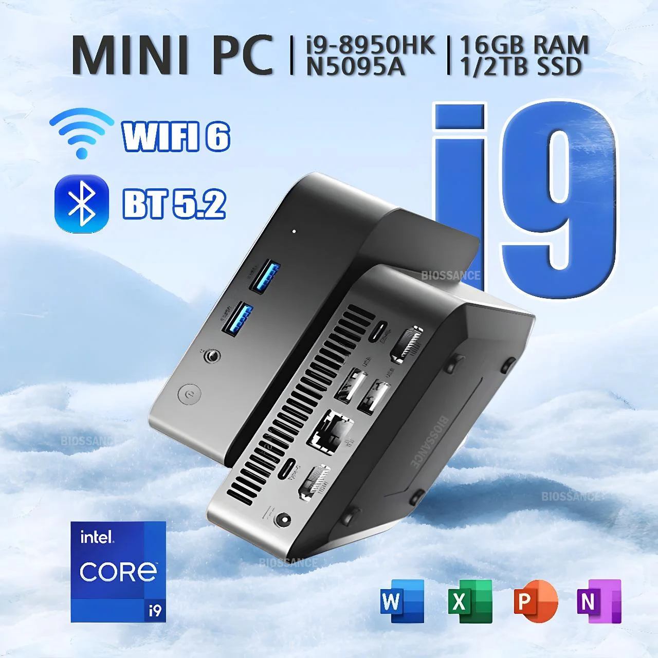 Ordinateur de jeu Mini PC, Intel Core I9 8950Ian, N5095A, Windows 11 Pro, 16 Go DDR4, 1 To, 2 To SSD, WiFi, 6 PC