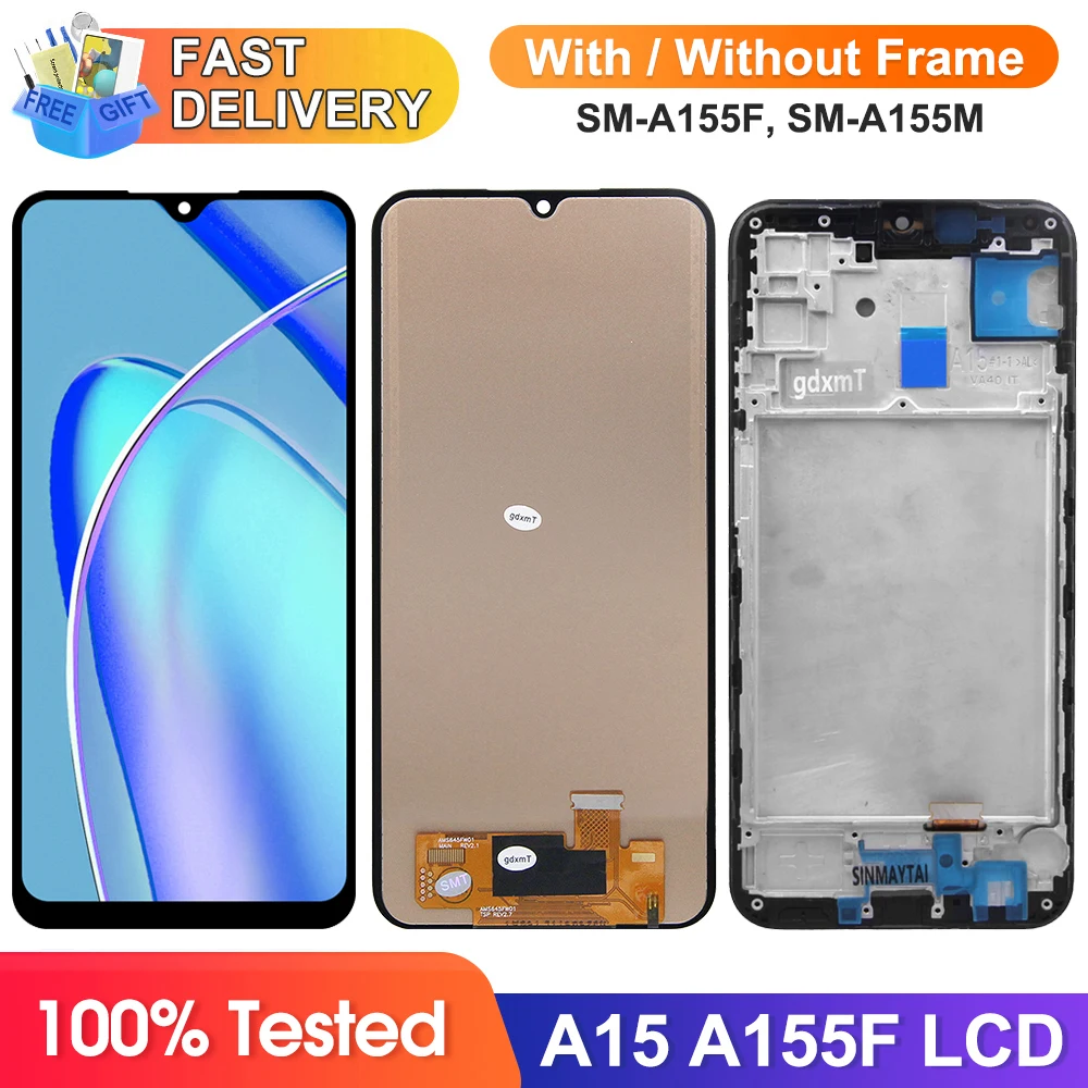 A15 A155F Display Screen for Samsung Galaxy A15 Lcd Display Digital Touch Screen with Frame for Samsung Galaxy A15 5G A156B