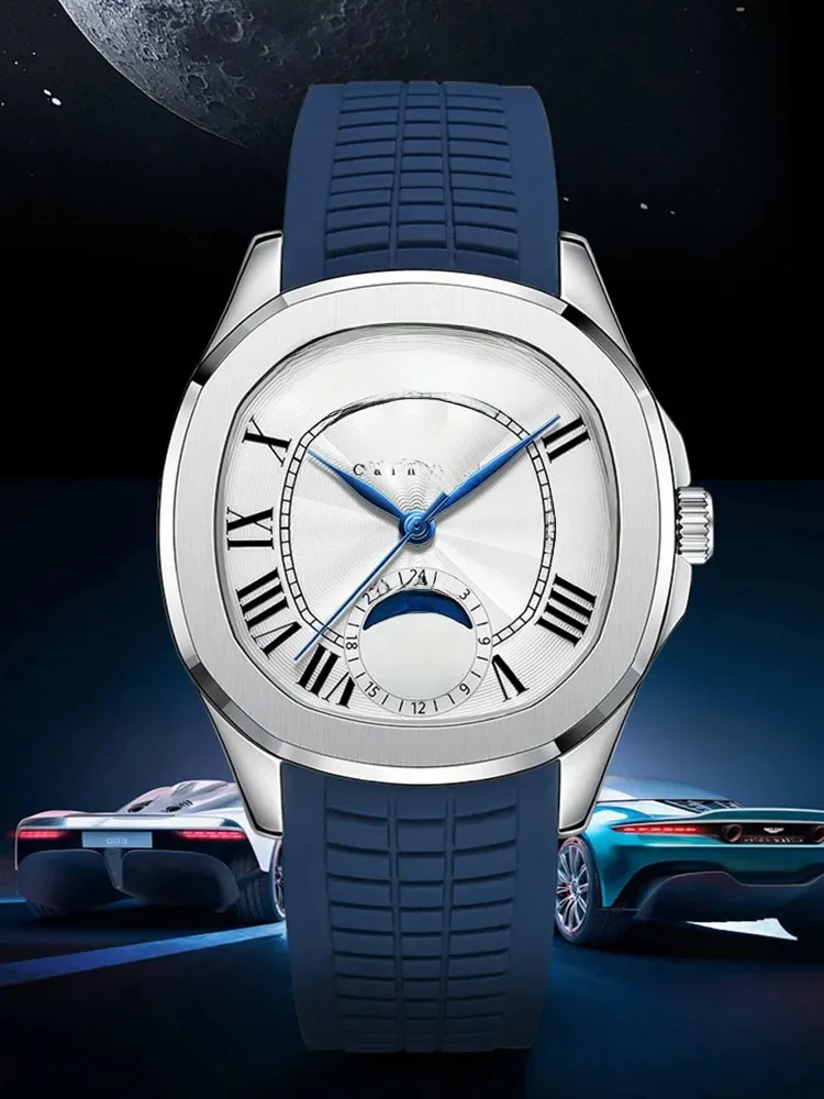Zwitserland Carnaval Nh36 Automatisch Uurwerk Horloge Voor Heren Waterdicht Luxe Merk Mechanische Herenhorloges Kalender Antiek Gmt - afbeelding 2