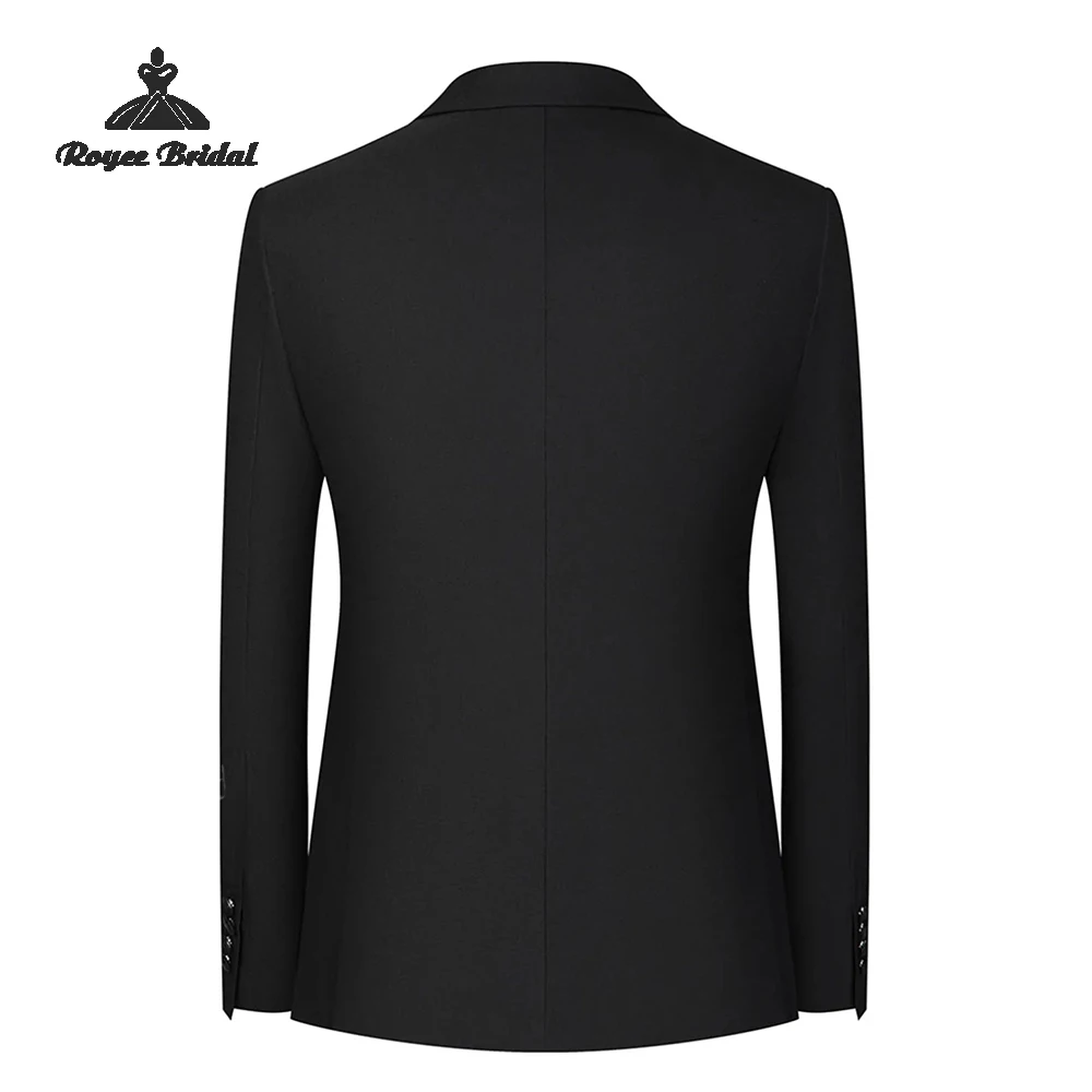 Zwart Driedelig Single Breasted Heren Trouwpak 2026 Piek Revers Formeel Avondpak Aangepaste trajes para hombre