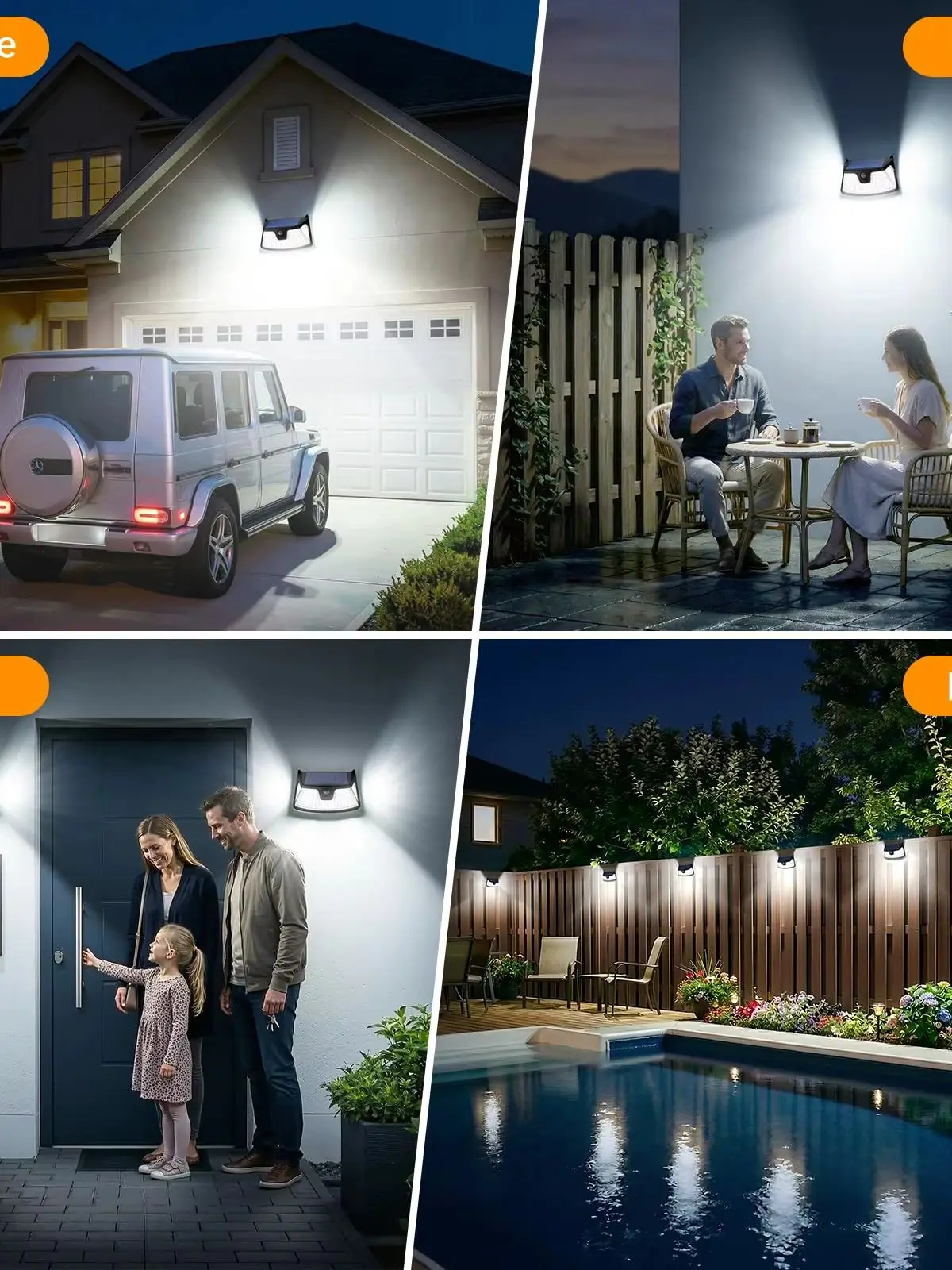 Solar‑Außenleuchte mit 152 LEDs, 850LM superhell, 3‑Modus Bewegungsmelderleuchte, IP65 wasserdicht, 270° Weitwinkel‑Sicherheitsleuchte, solarbetriebene Flutleuchte für Garten, Wand, Zaun und Garage