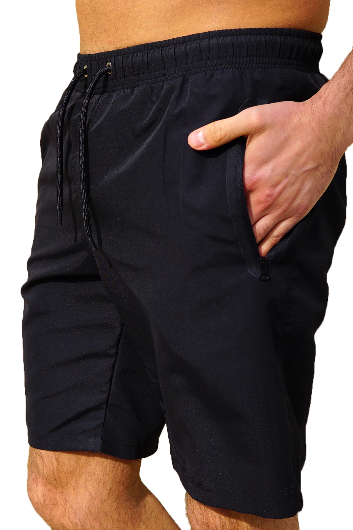 Quick-Drying Water Repellent Featured Solid Color Basic Model Long Size Men Sea Pool Beach Surf Shorts Swimwear Pocket Lining