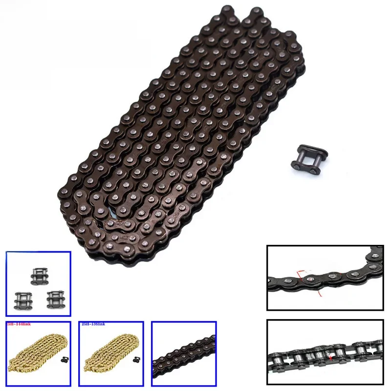 AliExpress Pit Pro Racing 25H chain with Spare Master Link 47cc 49cc 2 Stroke Engine ATV Quad Go Kart Dirt Pocket Mini Motor Bike Motorcycle section144