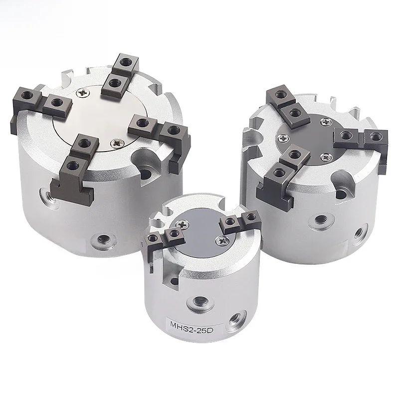 MHS2/MHS3/MHS4 Serie 2/3/4 Vinger Pneumatische Grijper Vervanging Dubbelwerkende Roterende Luchtcilinder 16D/20D/25D/32D/40D/50D - afbeelding 2