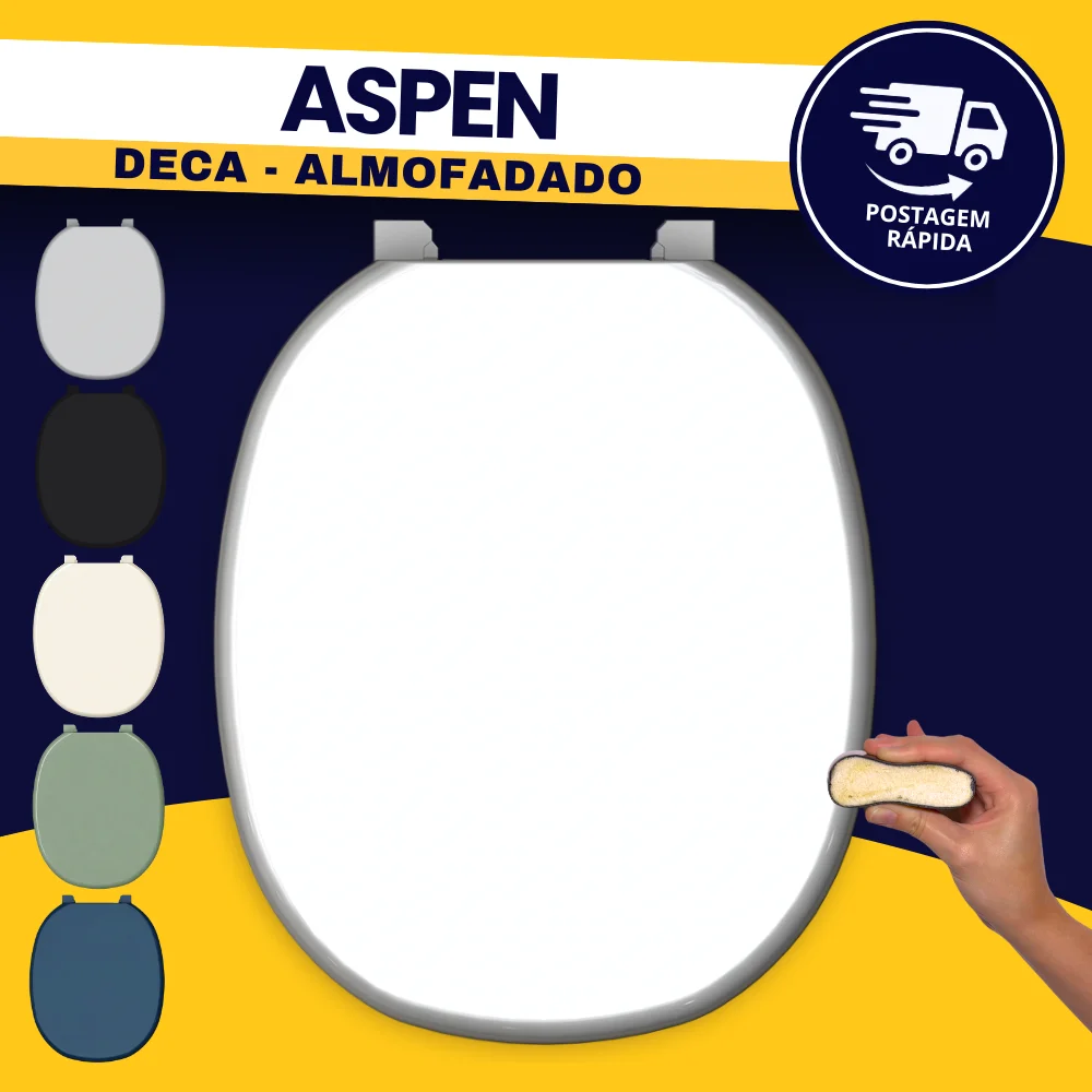Tampa Assento Para Vaso Sanitário Banheiro Almofadado Luxo Aspen Deca e Alamo Santa Clara Durín