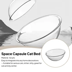 Cat Space Capsule Bed Cat Supplies Bed Replacement Cat Bowl Bed Pets Bed Capsule Dome Cover for Lounging Playing Sleeping Kitten